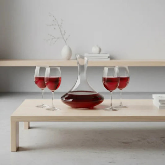 Slanted 64oz Wine Decanter - With Optional Glasses