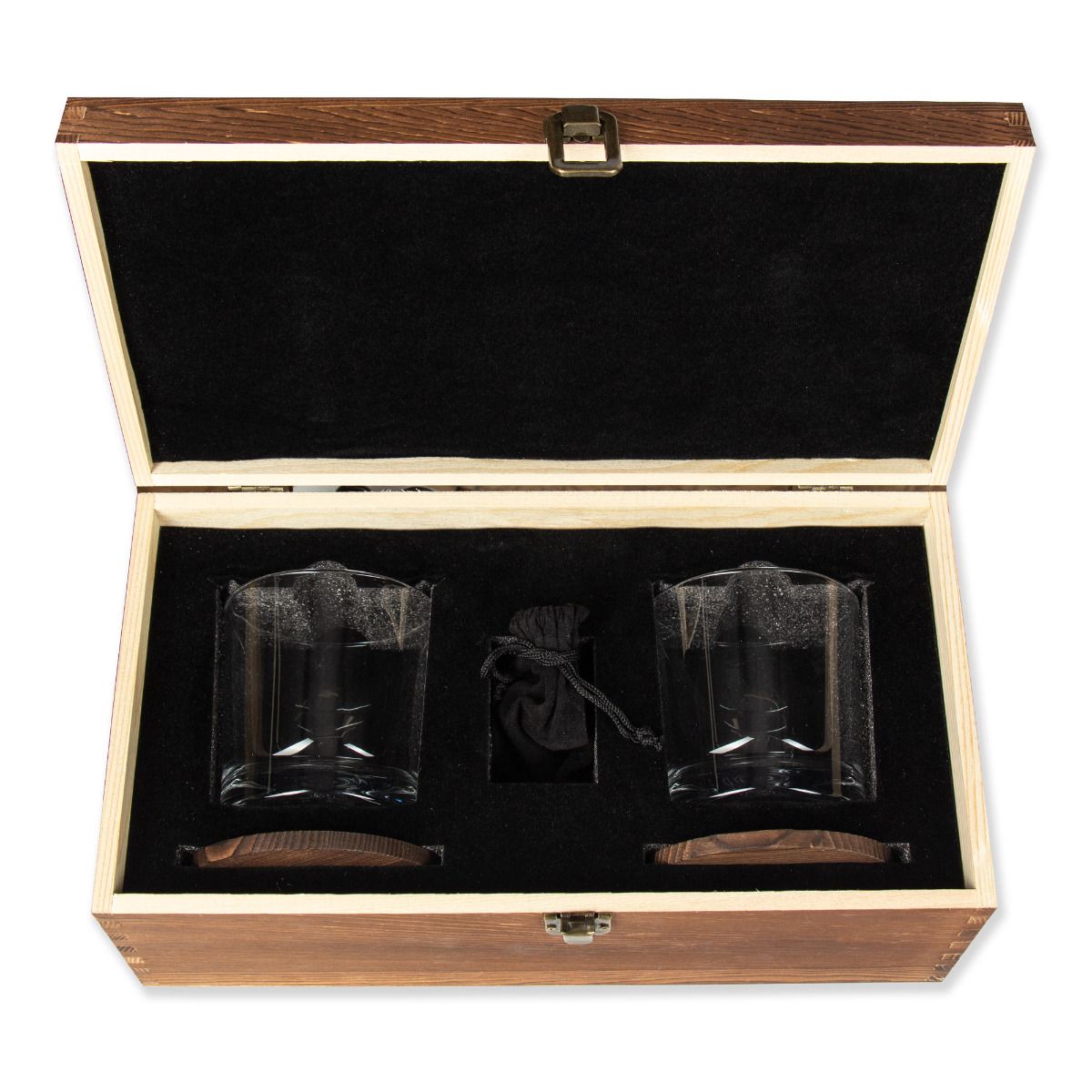 Phi Gamma Delta Custom Engraved Personalized Whiskey Glasses In Wood Gift Box