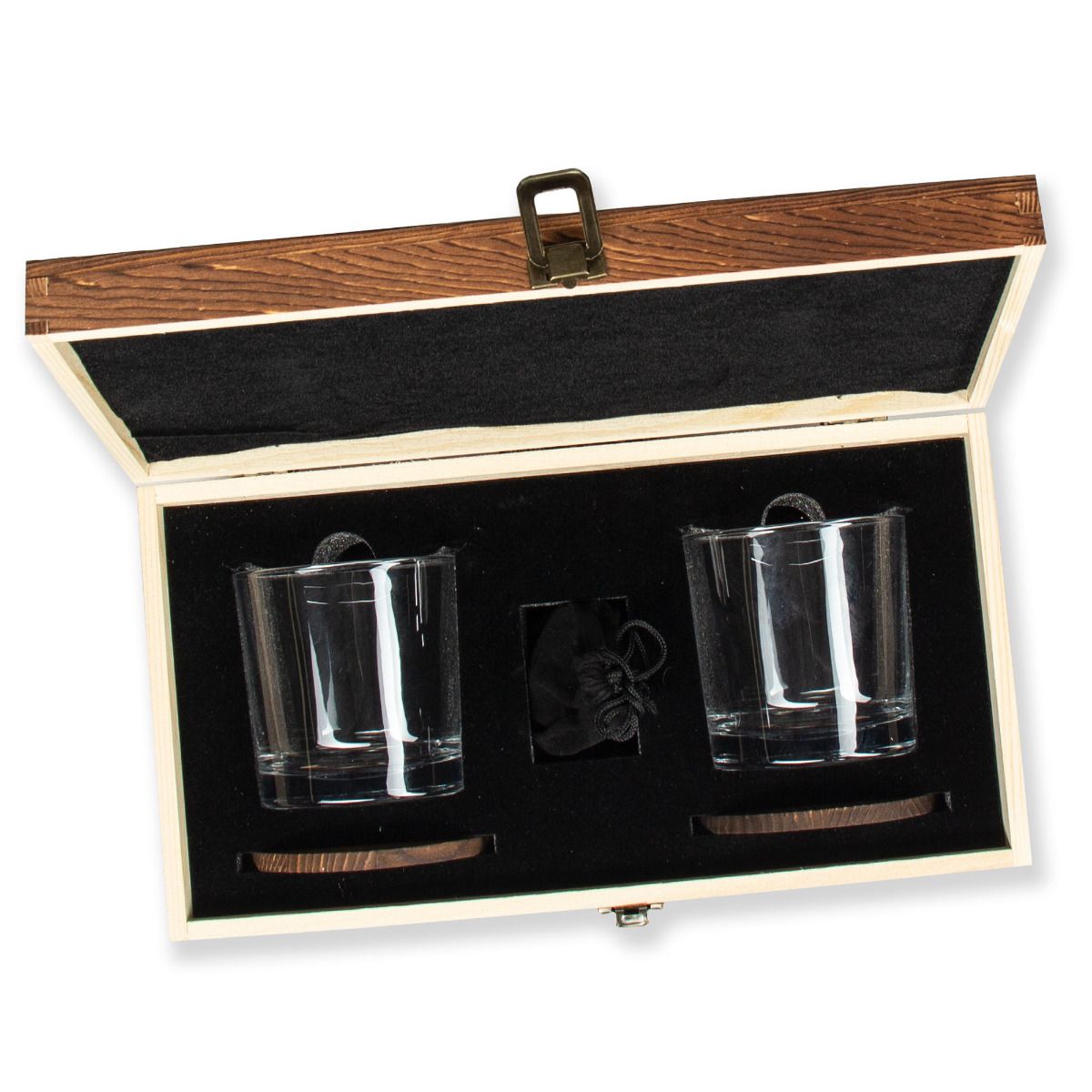 Phi Gamma Delta Custom Engraved Personalized Whiskey Glasses In Wood Gift Box