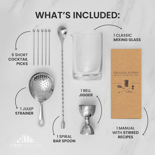 Copper 10-Piece Stirred Craft Cocktail Set