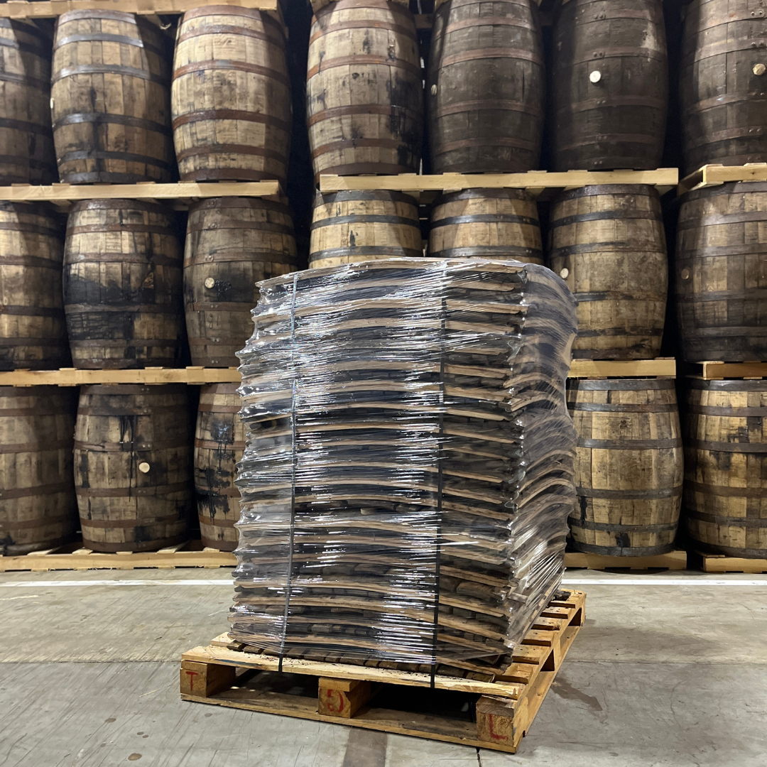 Bourbon/Whiskey Barrel Staves - Half Pallet Quantity