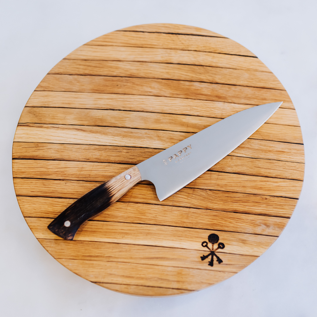 Chef Knife With Custom Barrel Stave Handle