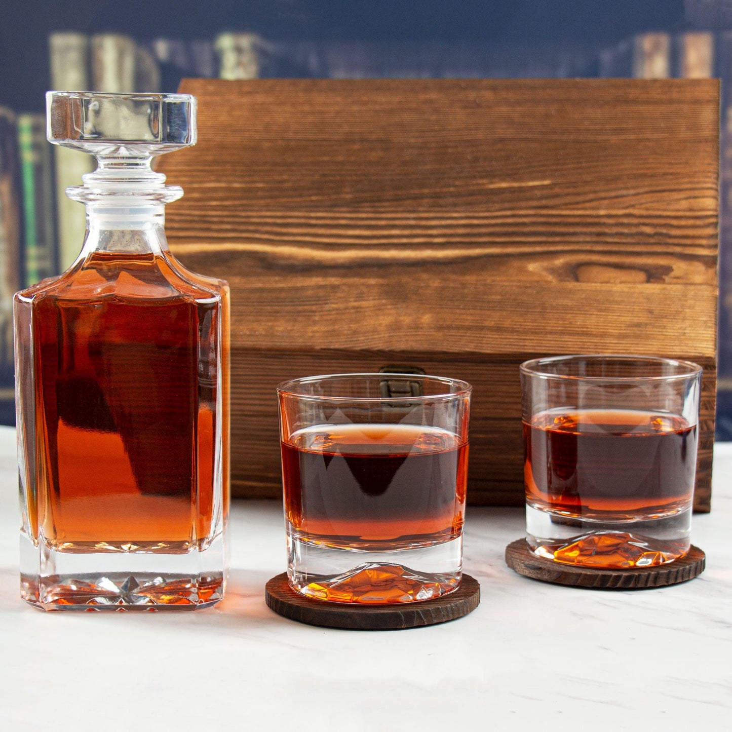 Add Your Logo - Classic Decanter Set In Wood Box