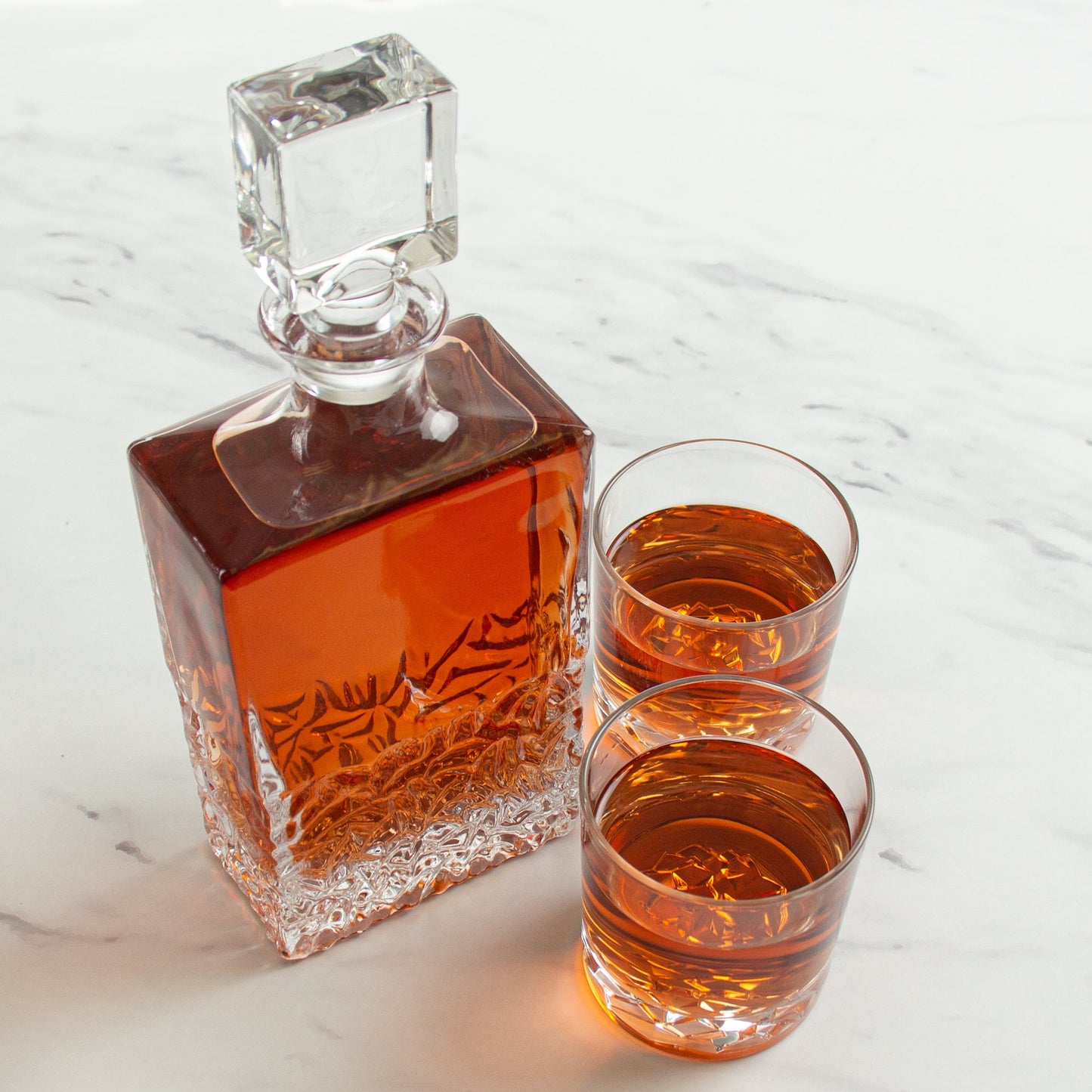 Excalibur Decanter Set with Old Fashion Rocks Glasses