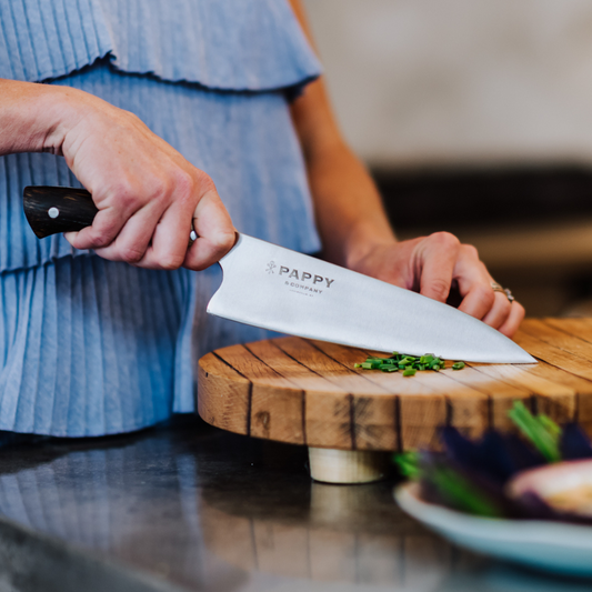 Chef Knife With Custom Barrel Stave Handle