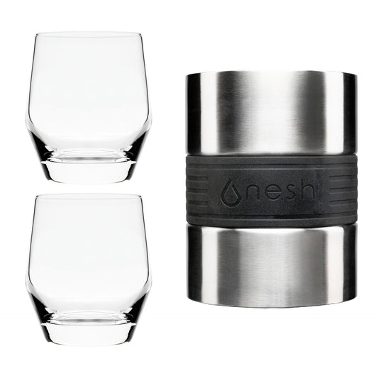 Nesh Whiskey Chiller and Heavy Base Tumbler Set