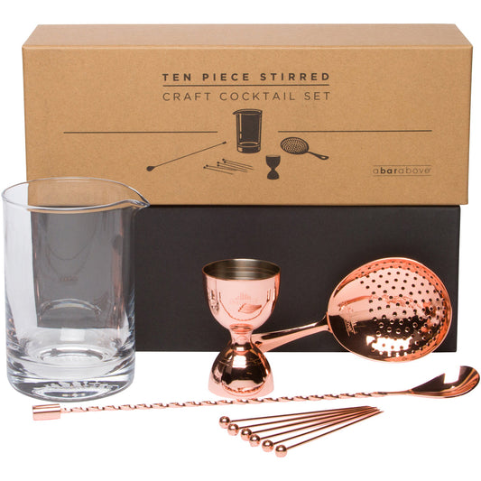 Copper 10-Piece Stirred Craft Cocktail Set