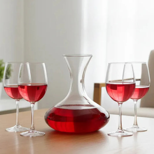 Flat Top 64oz Wine Decanter - With Optional Glasses