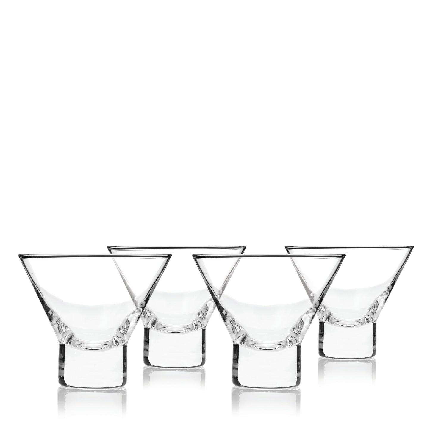 Raye Heavy Base Crystal Stemless Martini Glasses Set of 4