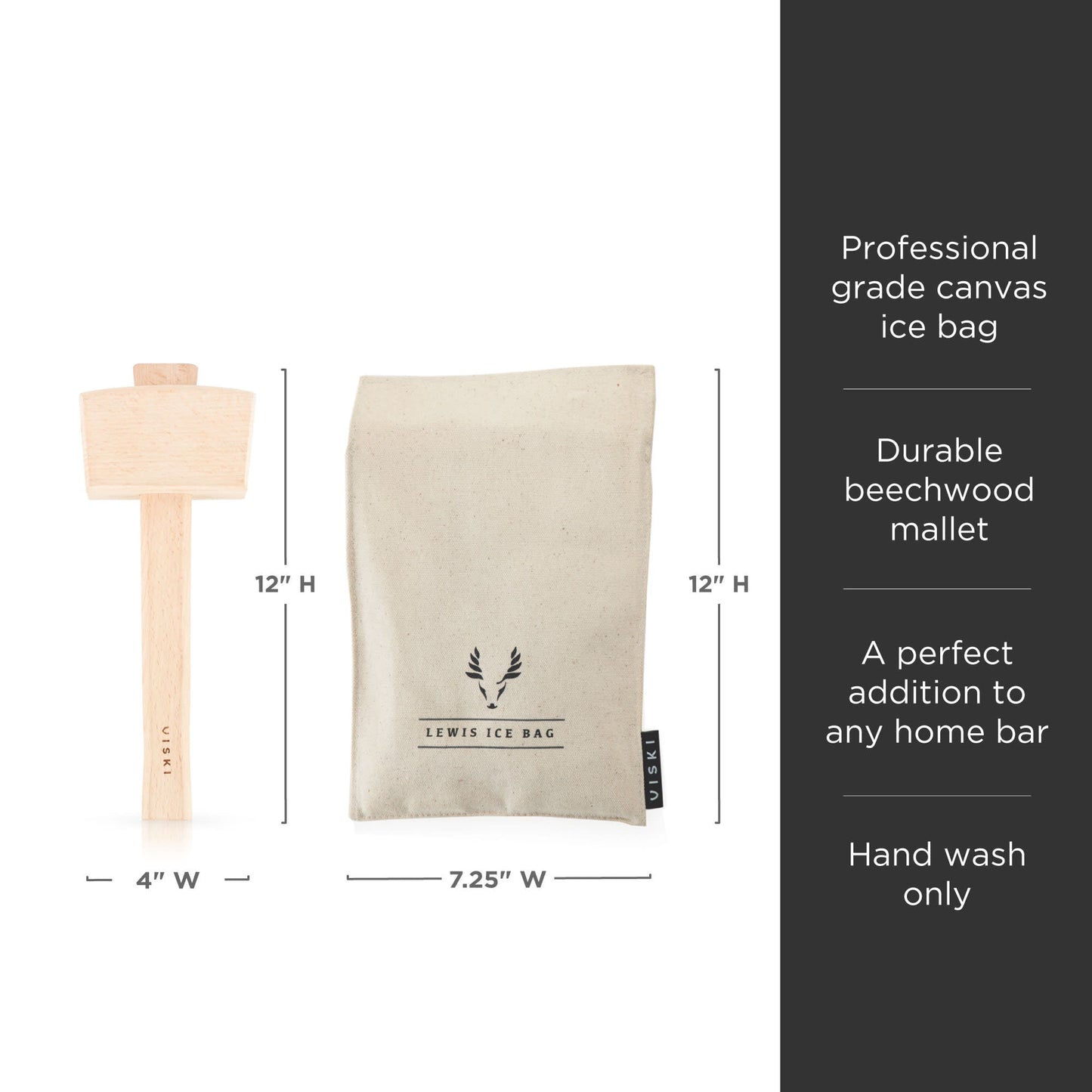 Professional Lewis Ice Bag and Mallet