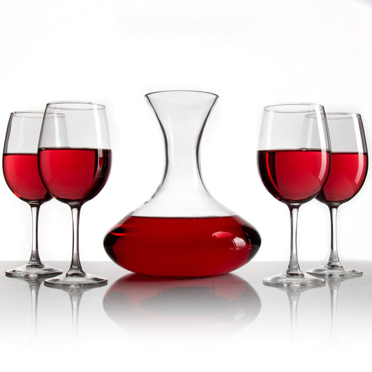 Flat Top 64oz Wine Decanter - With Optional Glasses