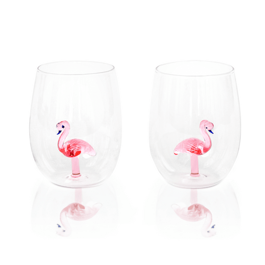 3D Flamingo Stemless Glasses