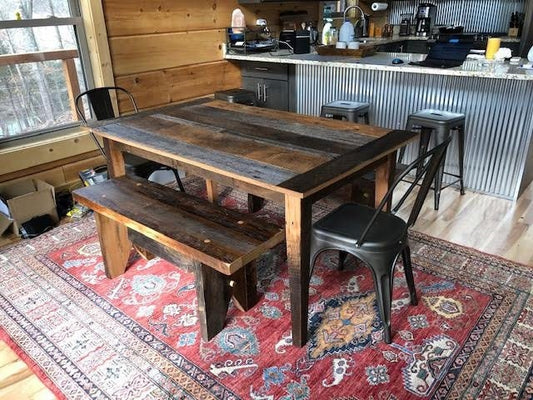 Weathered Table, Barn Wood Kitchen Table, Farmhouse Table, Rustic Kitchen Table, Vintage Style Furniture, Antique Table, Cabin Decor