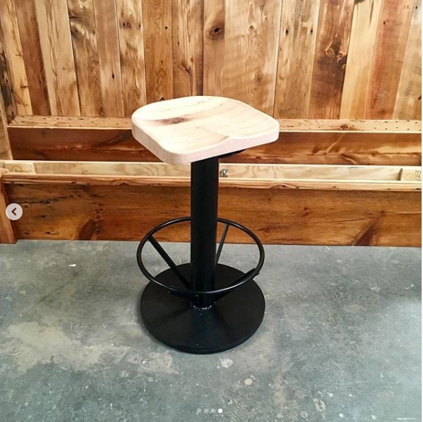 Pedestal barstool - Center Column Bar stool with swivel upgrade available - Bolt down style industrial pedestal bar stools
