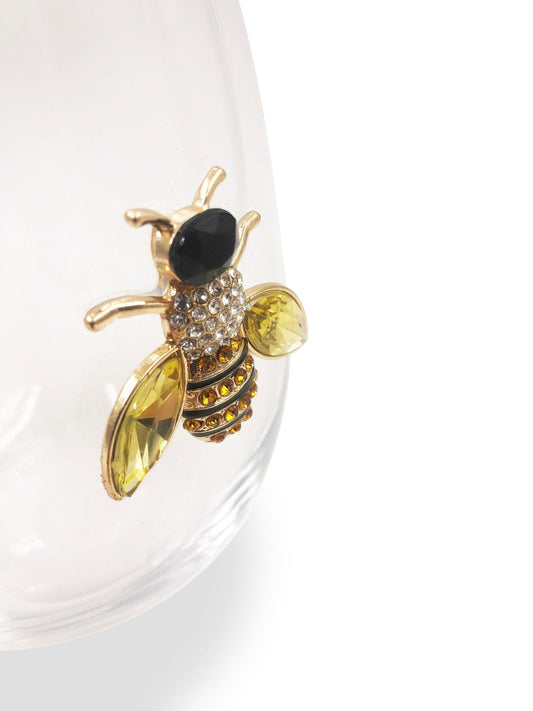 Jeweled Bee Wine Glasses