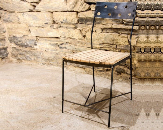 Skinny Latte - Reclaimed Wood Stool, Farmhouse Chair, Industrial Counter Height Stool, Bar Stool With Back,Metal Dining Chair