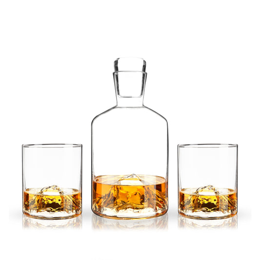 Mountain Crystal Decanter and Tumbler Set