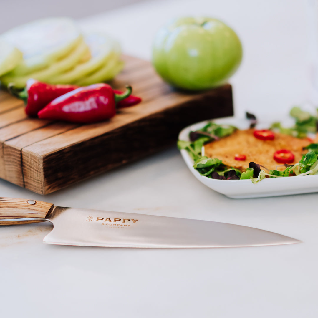 Chef Knife With Custom Barrel Stave Handle