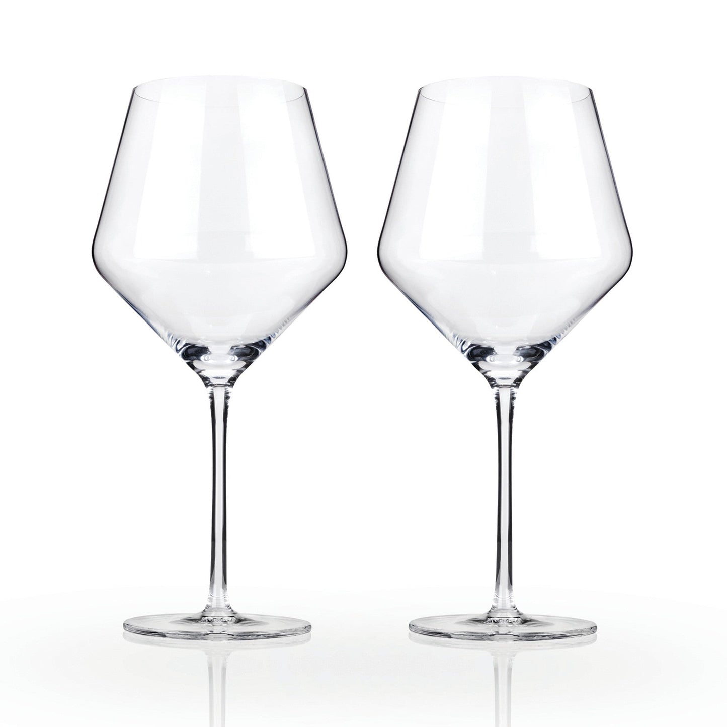 Raye Angled Crystal Burgundy Glasses Set of 2