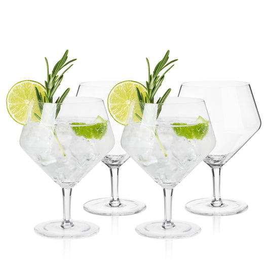 Raye Angled Crystal Gin & Tonic Glasses Set of 4