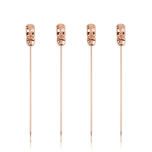 Pacific Tiki Cocktail Picks in Copper Set of 4