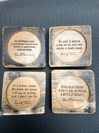 Hemingway & Twain Quote Coasters