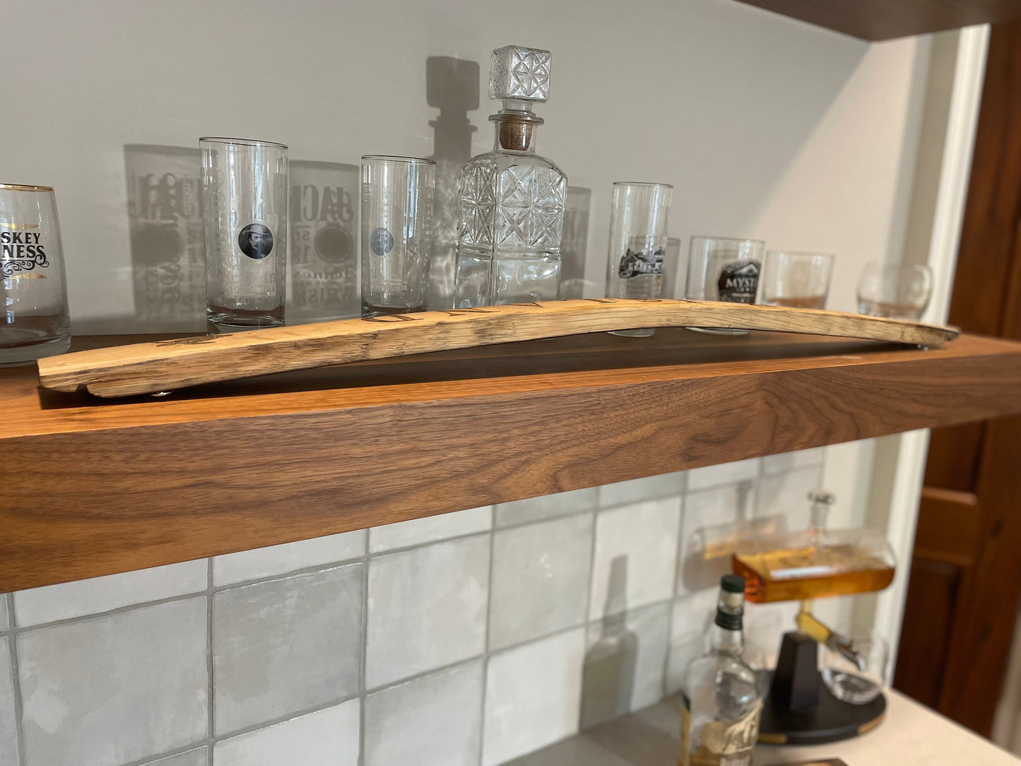 Custom Laser Engraved Beach House Bourbon Barrel Staves
