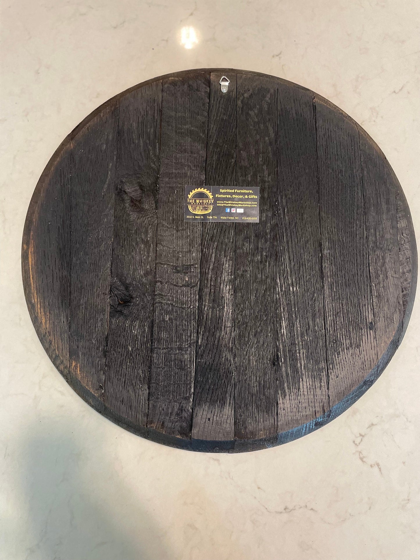 Bourbon Barrel Head Bar Sign