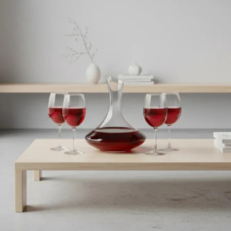 Slanted 64oz Wine Decanter - With Optional Glasses