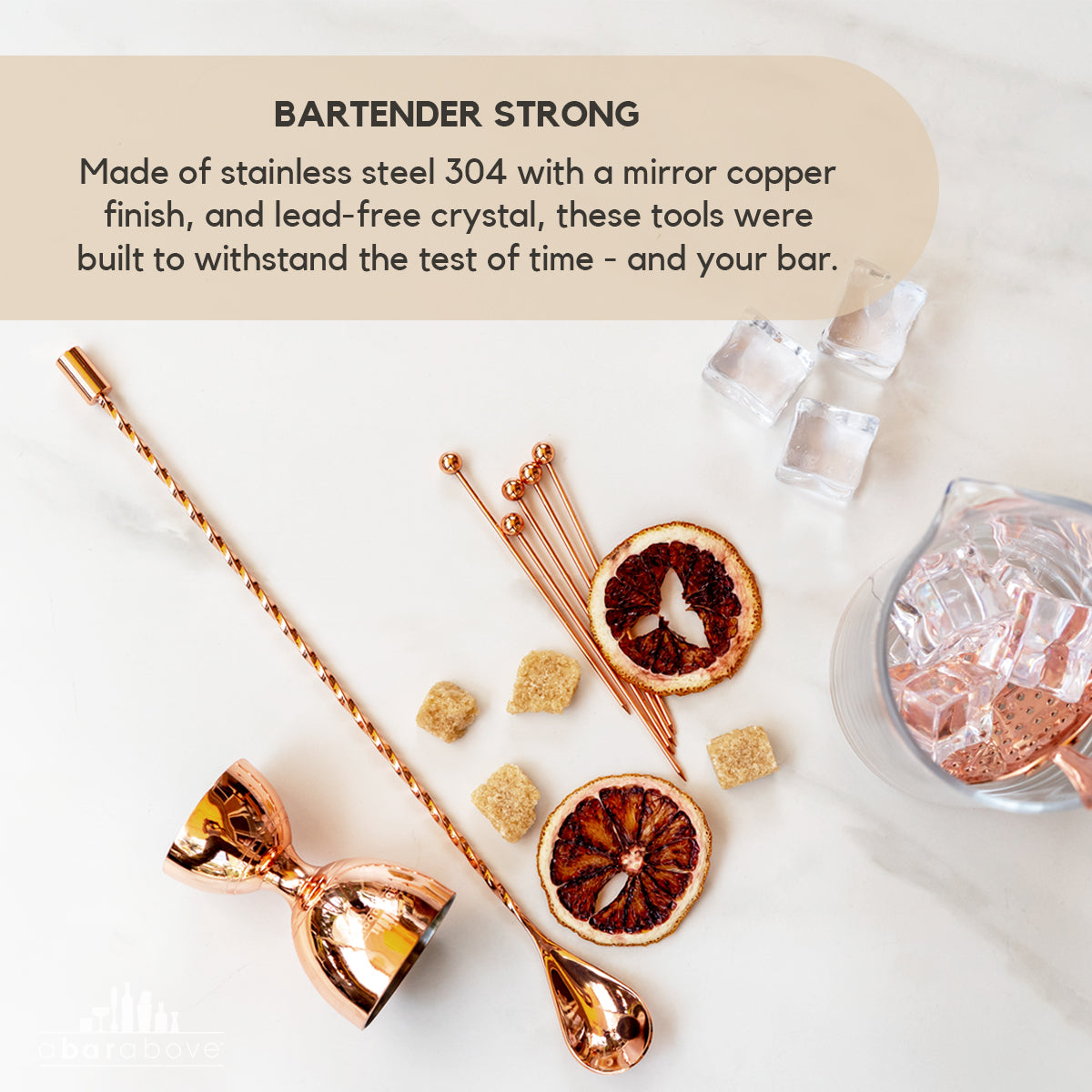 Copper 10-Piece Stirred Craft Cocktail Set