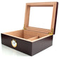 Premium Cigar Wood Box with Glass Top - Elegant Cigar Storage Solution
