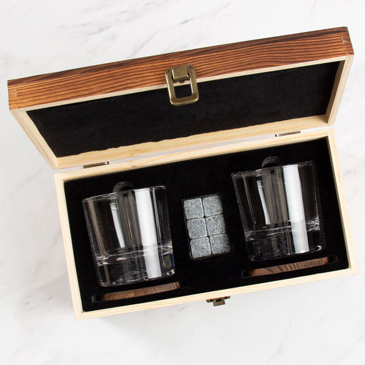 Alpha Gamma Rho Custom Engraved Personalized Whiskey Glasses In Wood Gift Box