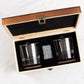 Phi Gamma Delta Custom Engraved Personalized Whiskey Glasses In Wood Gift Box