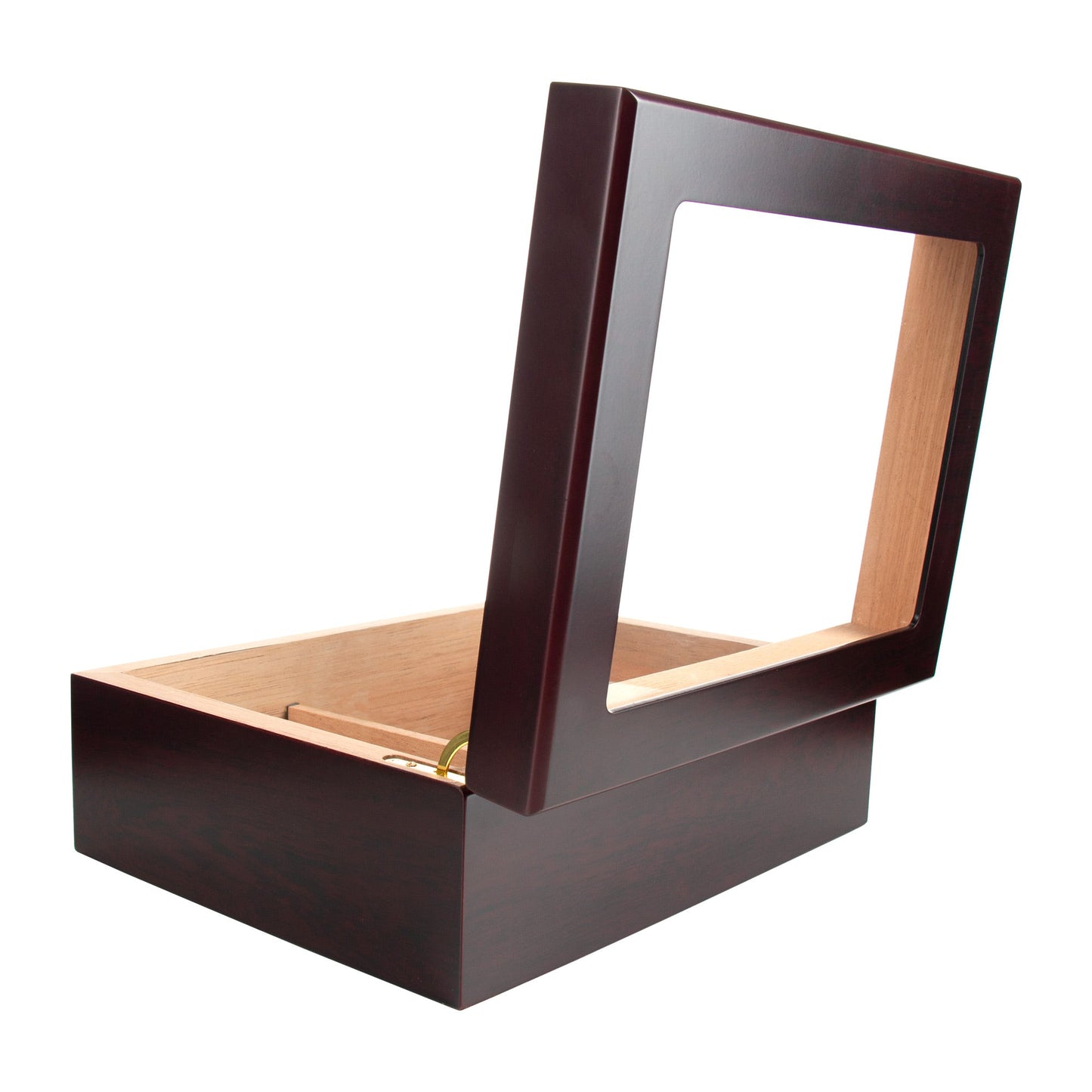 Premium Cigar Wood Box with Glass Top - Elegant Cigar Storage Solution