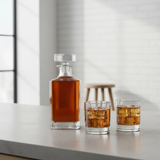 Classic Decanter Set with Old Fashion Rocks Glasses