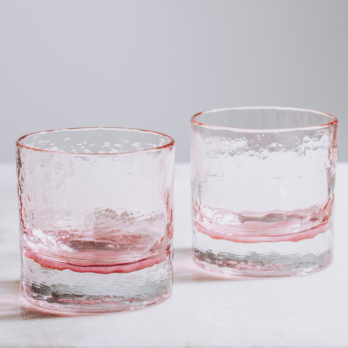 Handblown Crystal Rocks Glasses | Made in USA | Set of 2