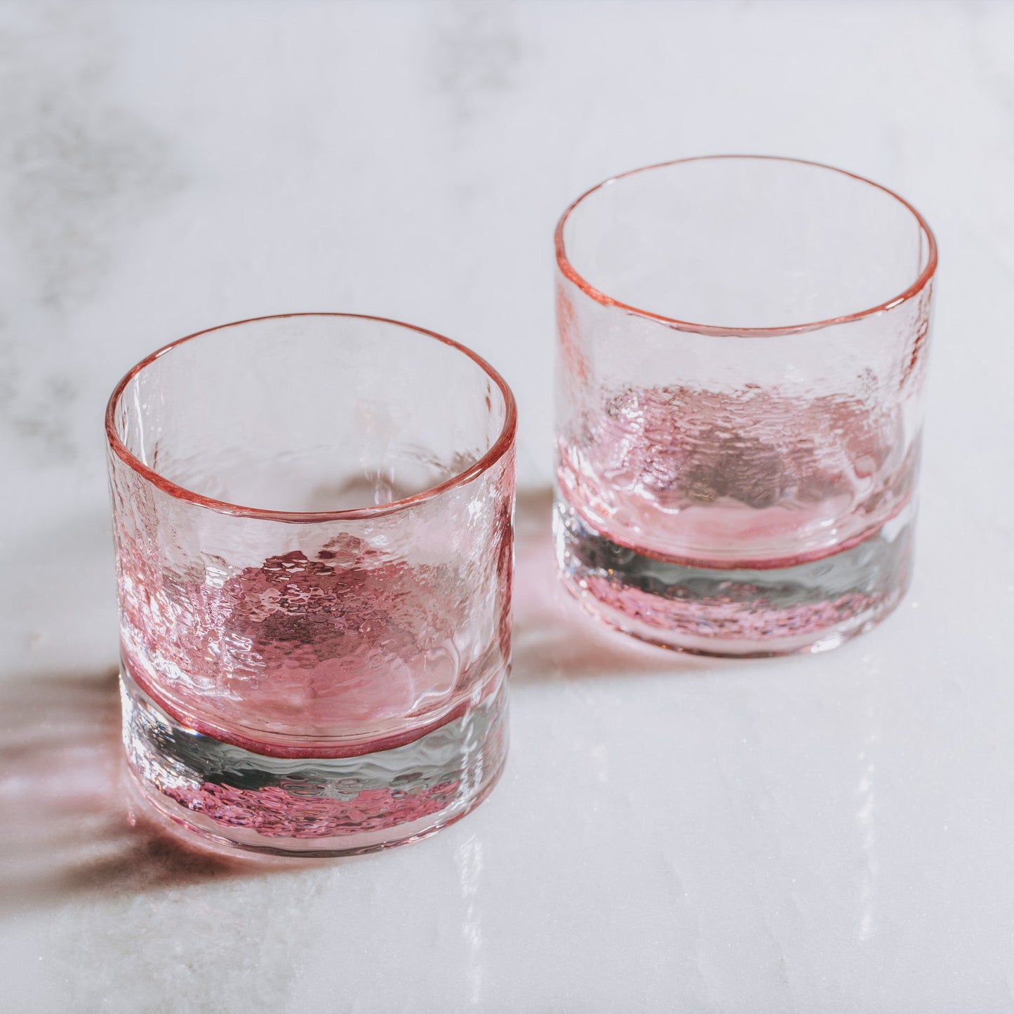 Handblown Crystal Rocks Glasses | Made in USA | Set of 2