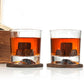 Phi Gamma Delta Custom Engraved Personalized Whiskey Glasses In Wood Gift Box