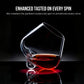 Kami Rotating Crystal Wine Glass & Wooden Coaster