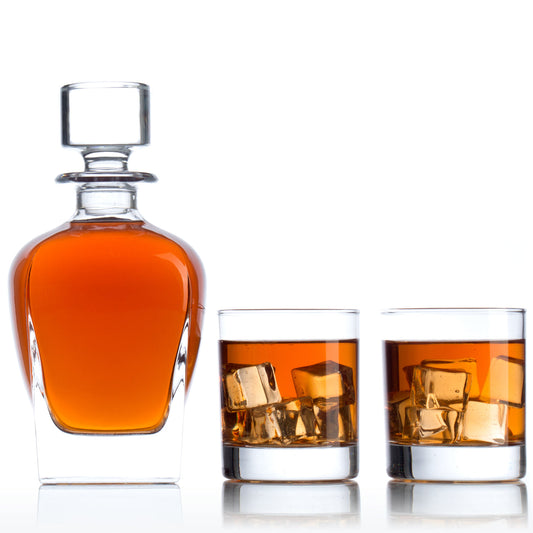 Park Ave Decanter Set with Old Fashion Rocks Glasses