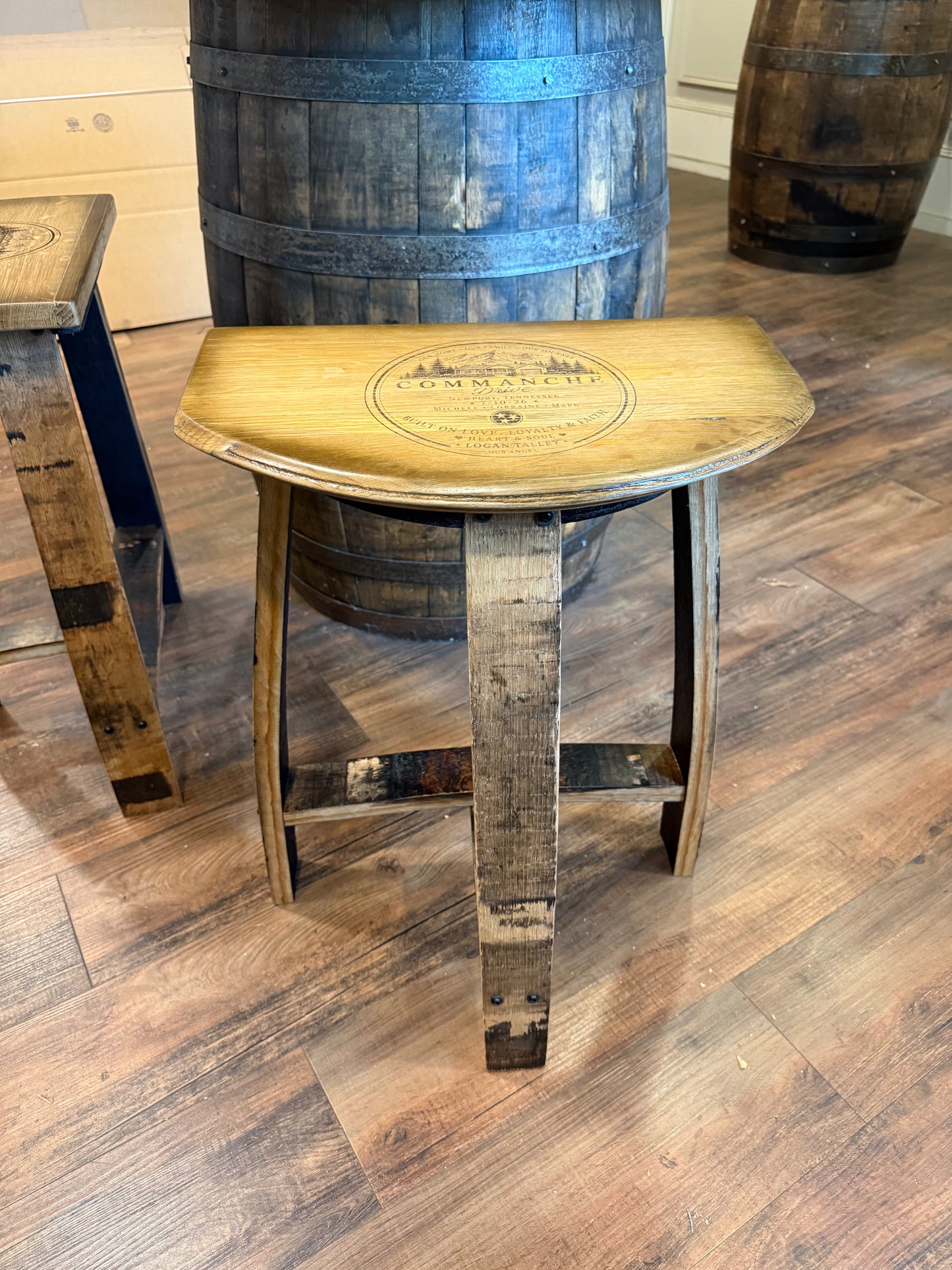 Bourbon Barrel Stool-Custom finishes available.