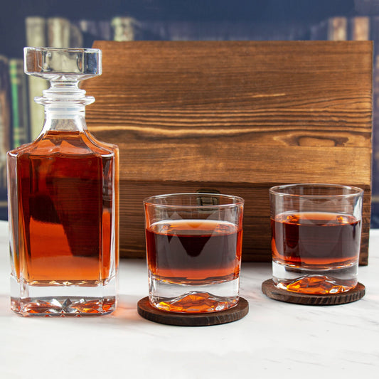 Classic Decanter Set With Engraved Wood Gift Box