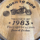 Customized Motorcycle Themed Engraved Whiskey Barrel Head