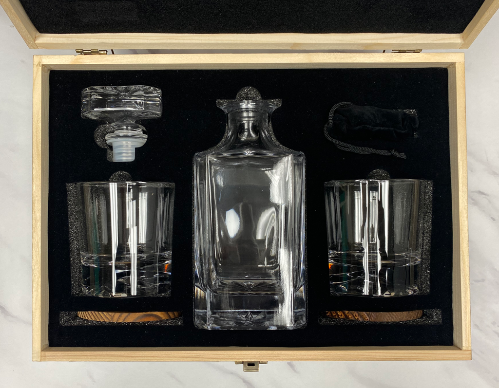 Add Your Logo - Classic Decanter Set In Wood Box