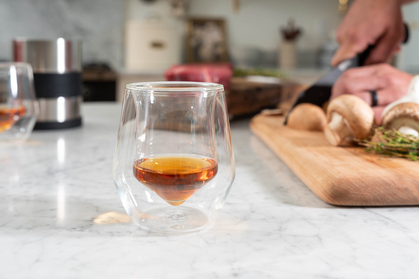 Nesh Whiskey Chiller and Double Wall Glass Tumbler Set