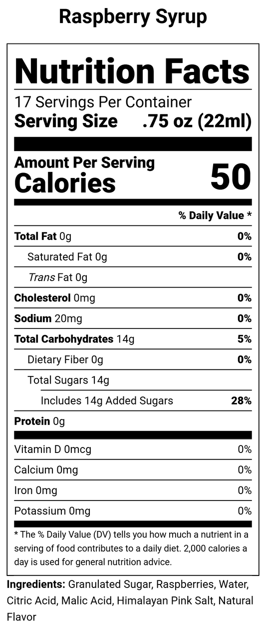 Raspberry Premium Cocktail Syrup