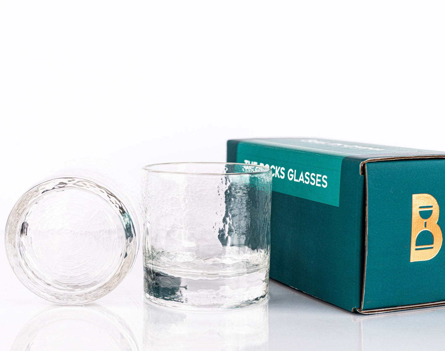 Handblown Crystal Rocks Glasses | Made in USA | Set of 2
