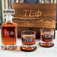 Engraved Tau Epsilon Phi - Personalized Whiskey Decanter Set In Wood Gift Box