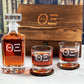 Engraved Theta Xi - Personalized Whiskey Decanter Set In Wood Gift Box