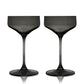 Reserve Nouveau Crystal Coupe Glasses in Smoke Set of 2